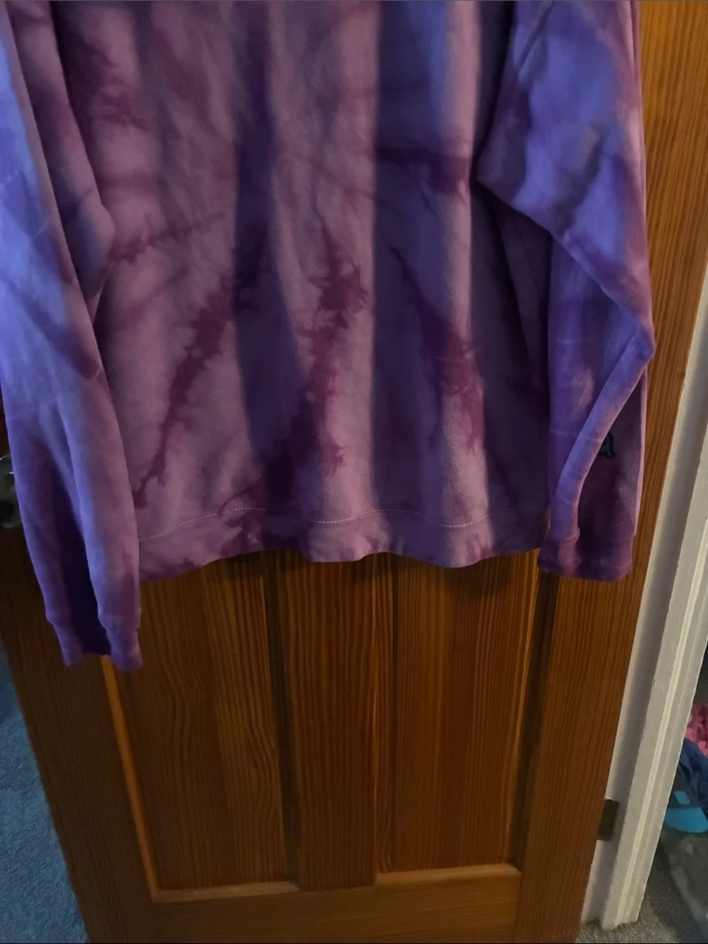 Purple Tie-Dye Dog Hoodie with Colorful Pit Bull Graphic